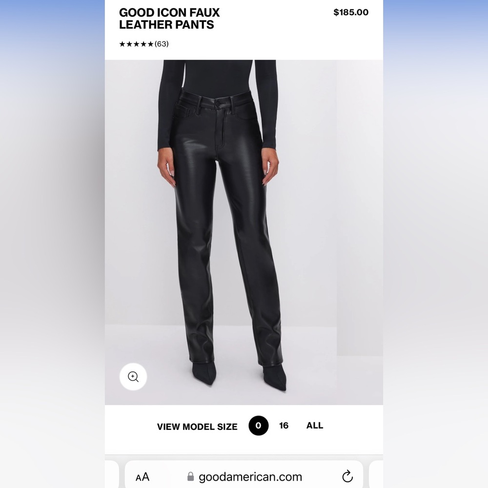 GOOD AMERICAN Good Icon Faux Leather Pants